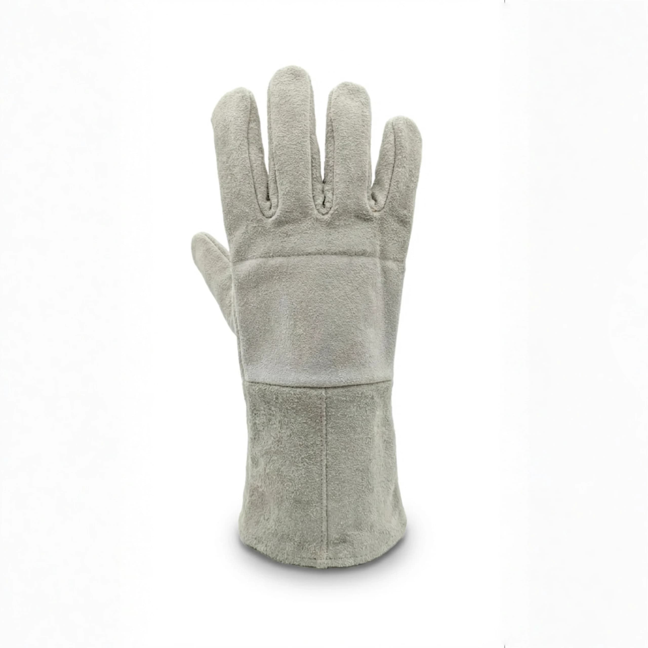 Heavy Duty Cowhide Split Leather Welding Gloves with Long Gauntlet Cuff