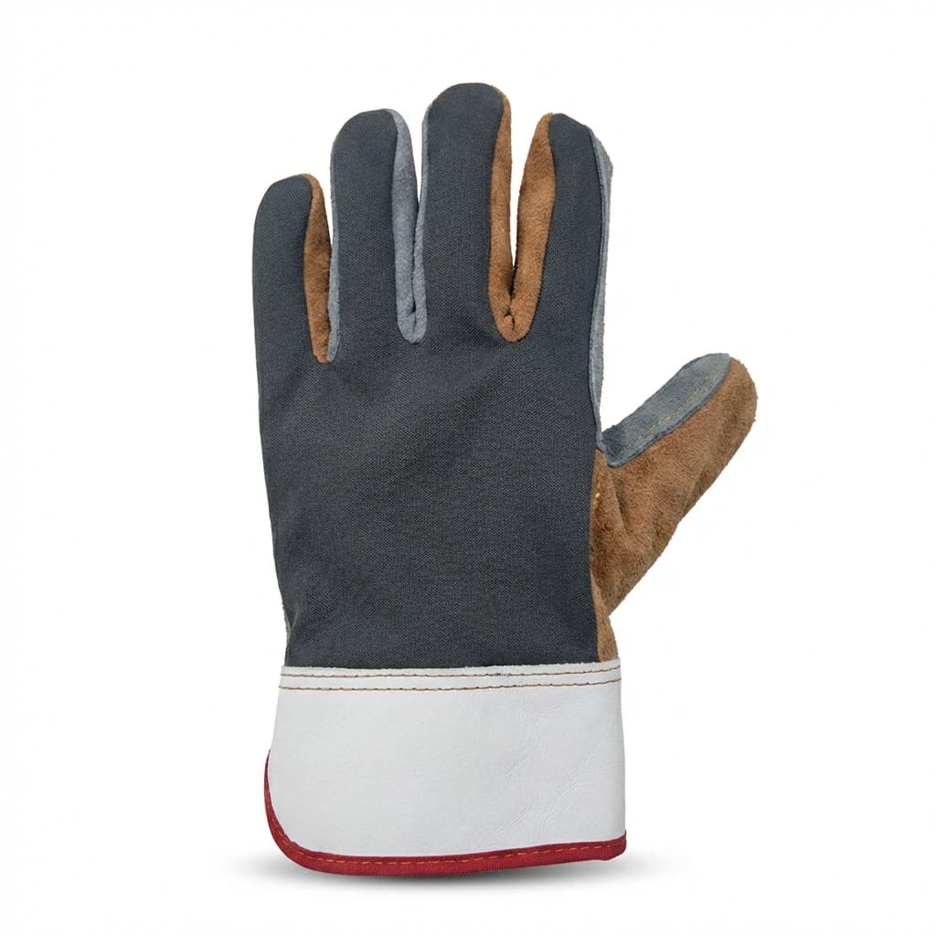 Heavy-Duty Cowhide Leather Back Cotton Blend Work Gloves