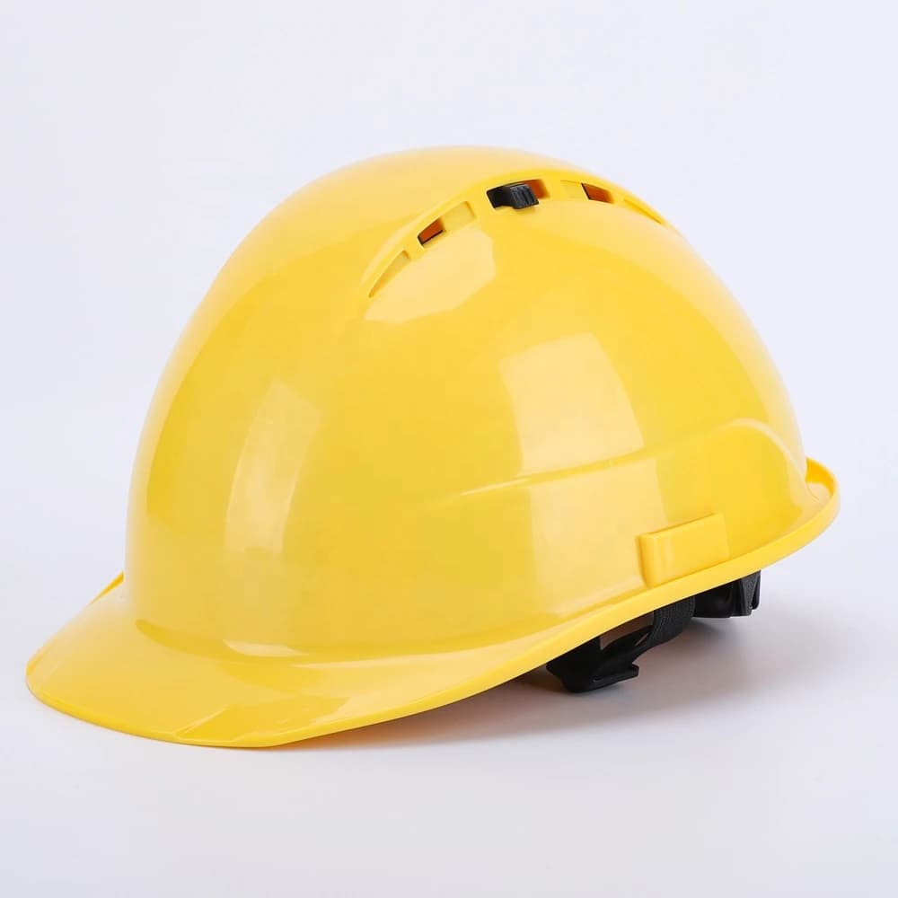 CE EN397 ABS Safety Helmet with Switchable Vents, Slotted, Yellow
